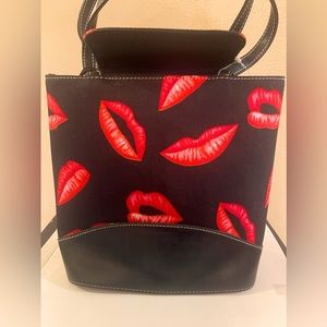 Designer Lips Handbag with phone or eyeglass case